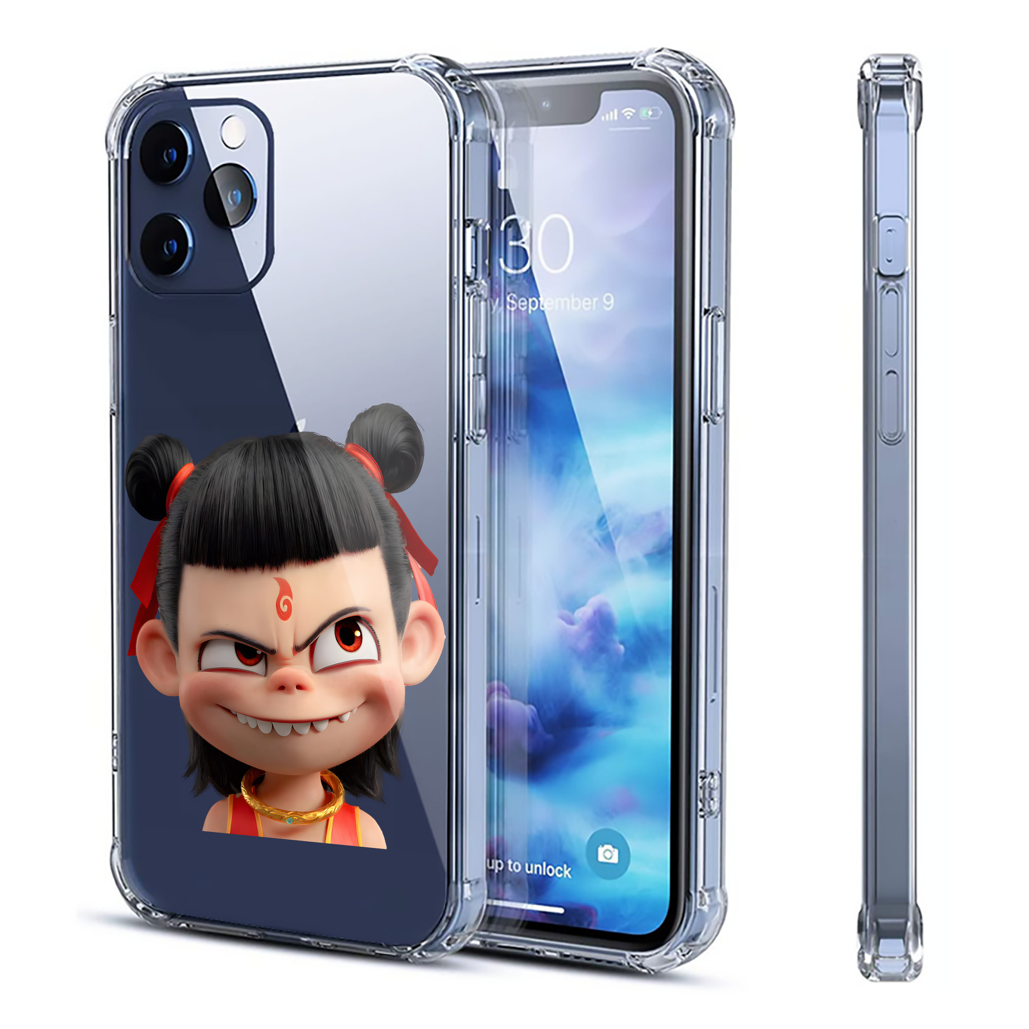 （画像用） Ne Zha 2 ナタ 魔童の大暴れ 【iPhone 12シリーズ対応】透明スマホケース（クリアソフトケース）